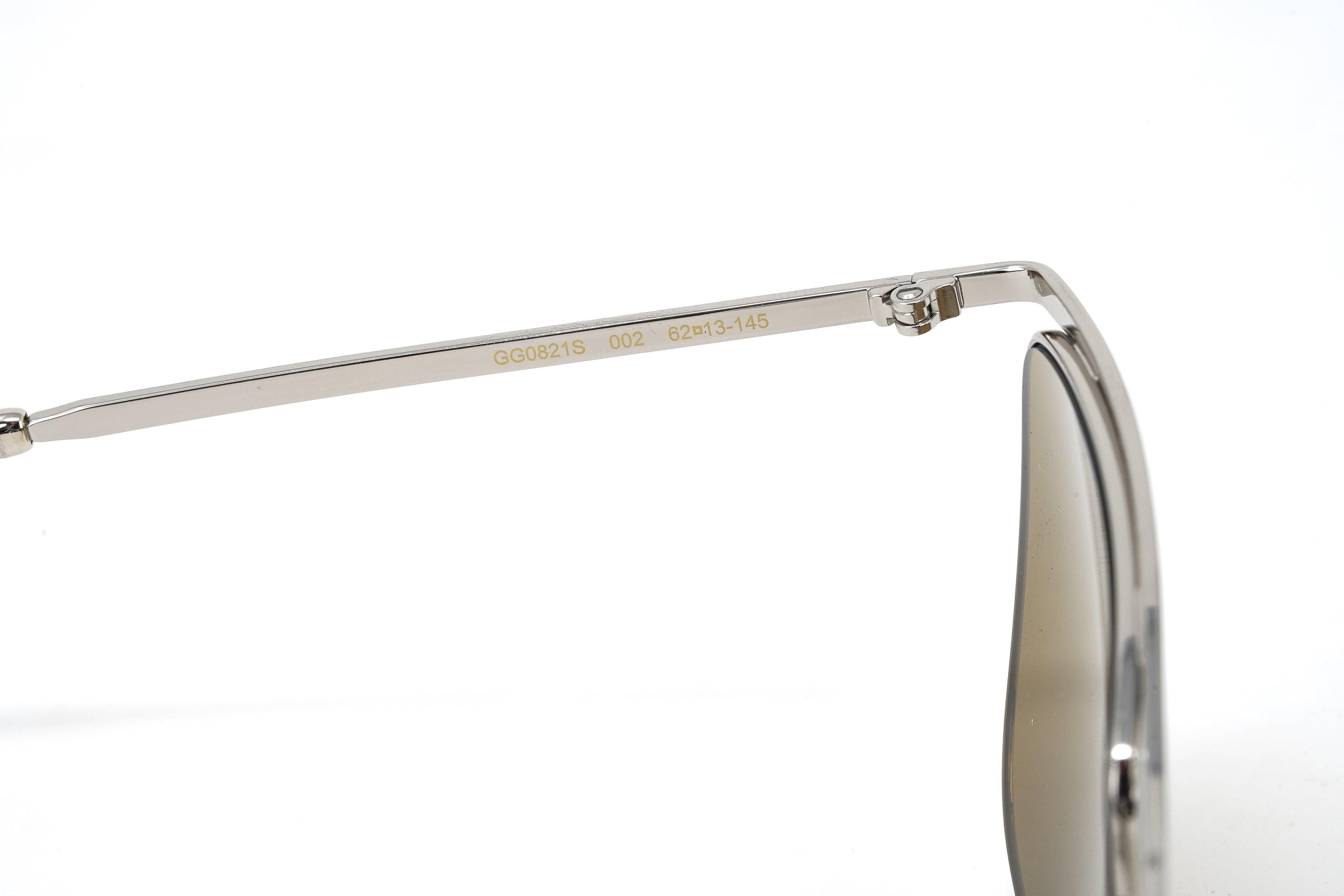 Gucci Men's Sunglasses Classic Square Silver Brown