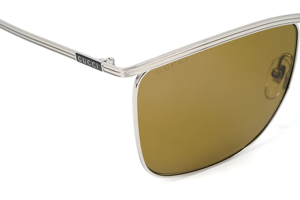 Gucci Men's Sunglasses Classic Square Silver Brown