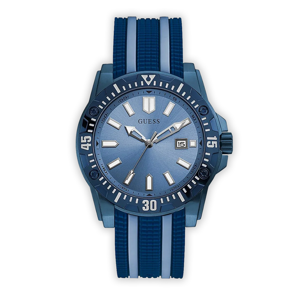 Guess Crew Men's Watch Blue PVD