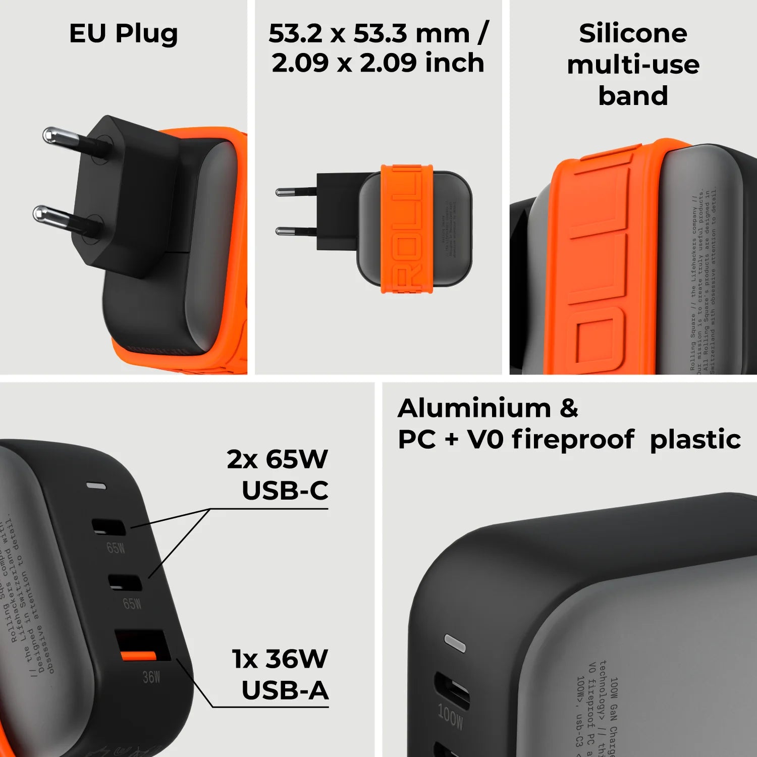 Essential GaN Charger - 65W power, 45% smaller