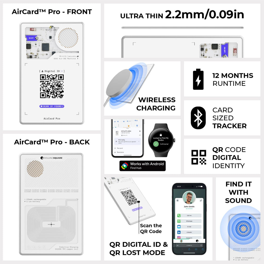 AirCard™ Pro - Android & Apple Bluetooth tracker