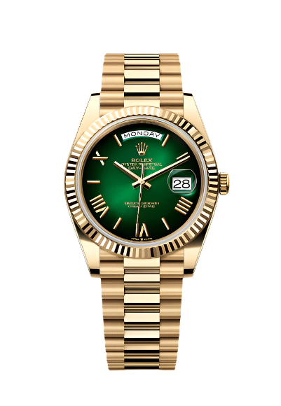 Rolex Day-Date 40 Green Ombre Dial 18K Yellow Gold President