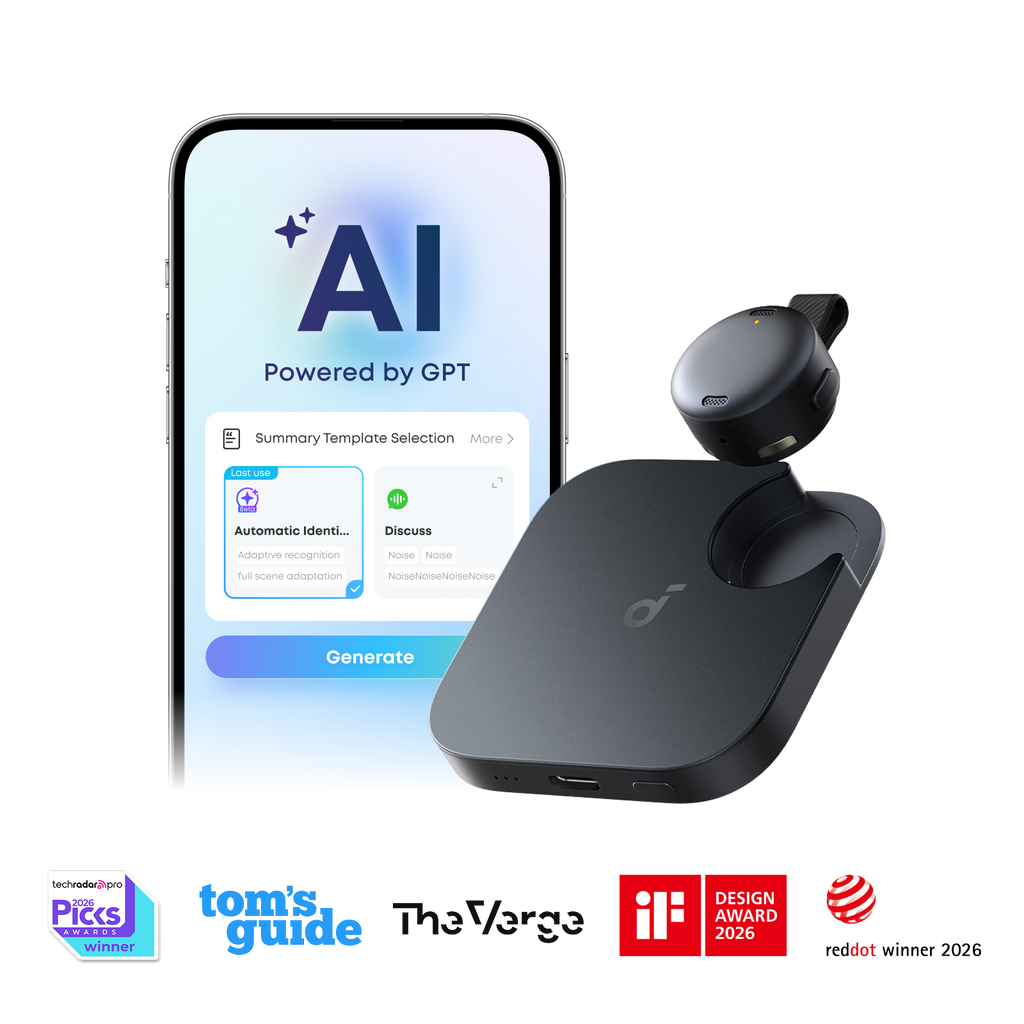 Anker soundcore Work | Coin-Sized Wearable Al Note Taker / Voice Recorder
