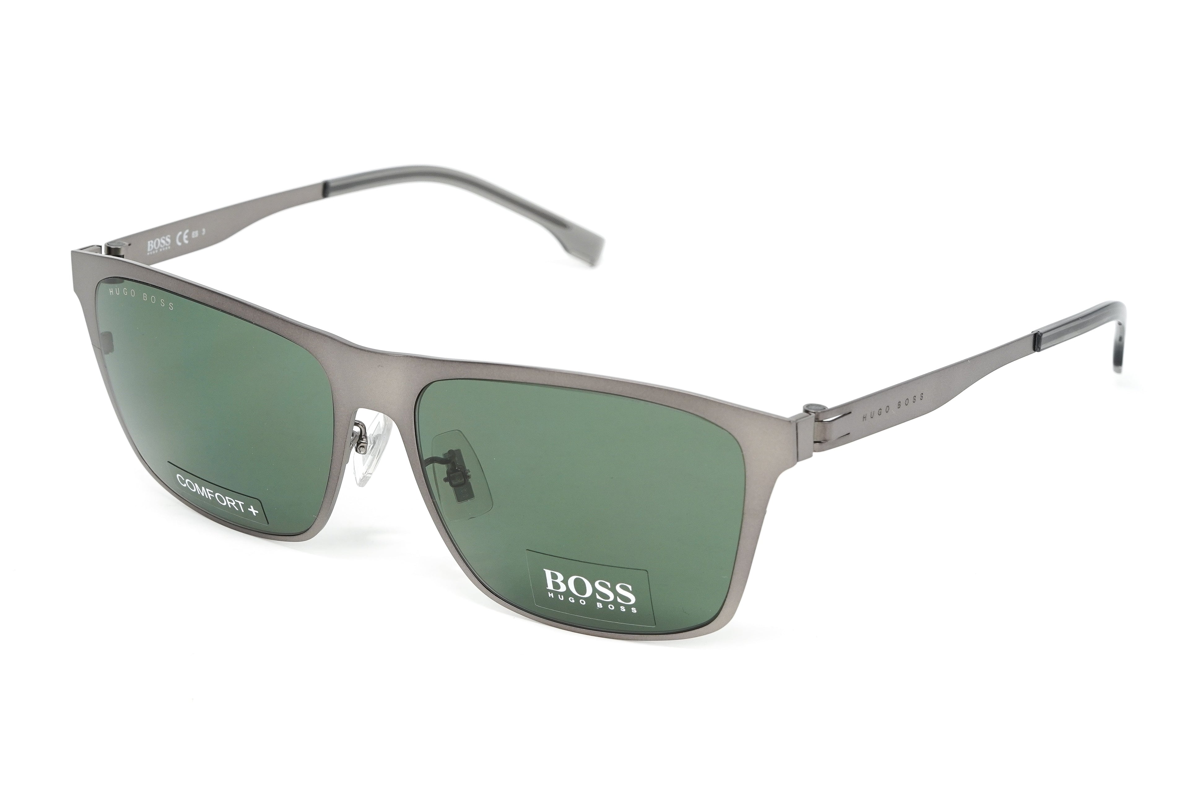 Boss by BOSS Men's Sunglasses Classic Square Ruthenium/Green