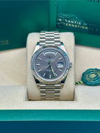 Rolex White Gold Day-Date 40  - Dark Rhodium Dial - President Bracelet - 228239