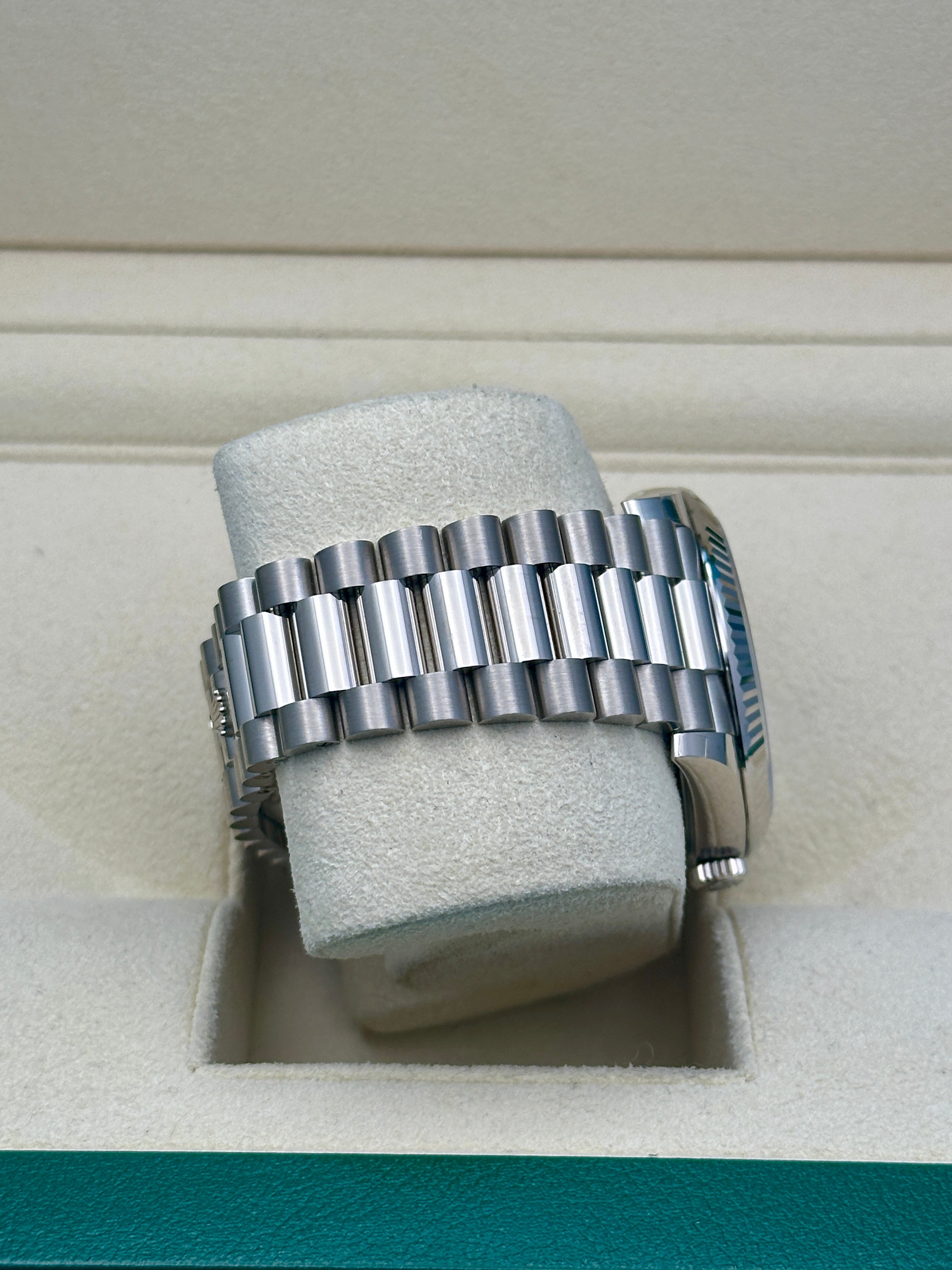 Rolex White Gold Day-Date 40  - Dark Rhodium Dial - President Bracelet - 228239