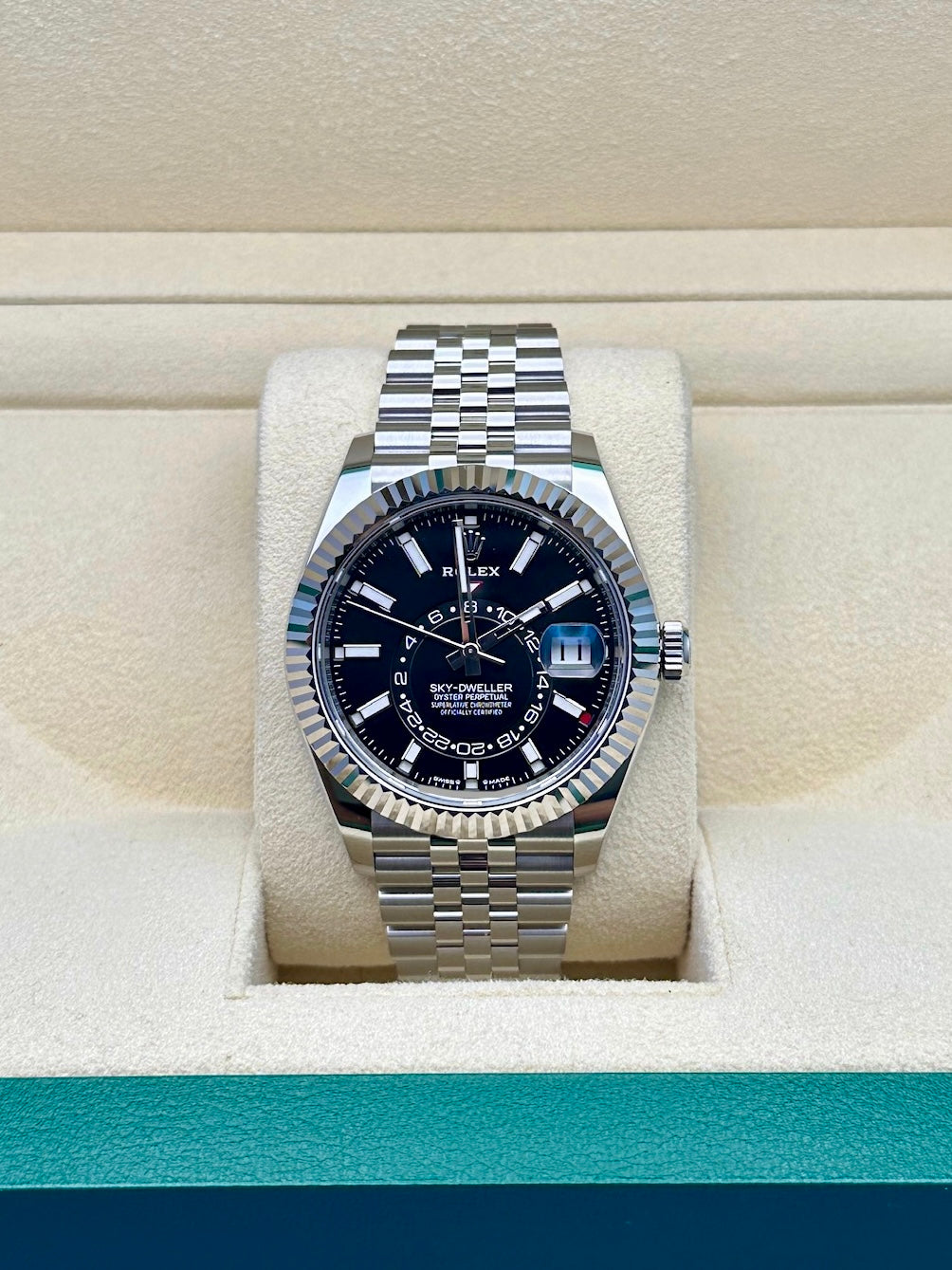 Rolex Sky Dweller 42 Black Dial Oyster Stainless Steel Jubilee Mens  336934