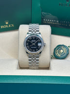 Rolex Steel and White Gold Datejust 31  - Black Roman Dial - Jubilee Bracelet - 278274 bkrj