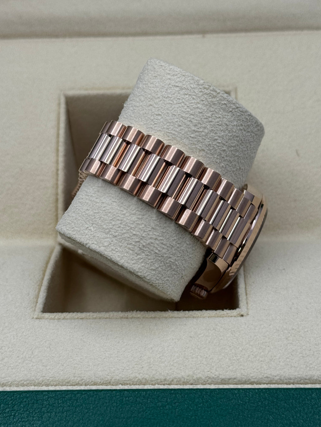 Rolex Everose Gold Datejust 31 Watch - Fluted Bezel - Mother Of Pearl Dial - President Bracelet - 278275 mdp