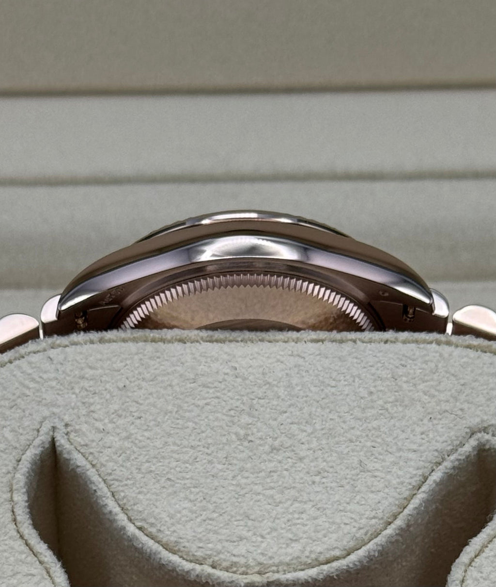 Rolex Everose Gold Datejust 31 Watch - Fluted Bezel - Mother Of Pearl Dial - President Bracelet - 278275 mdp