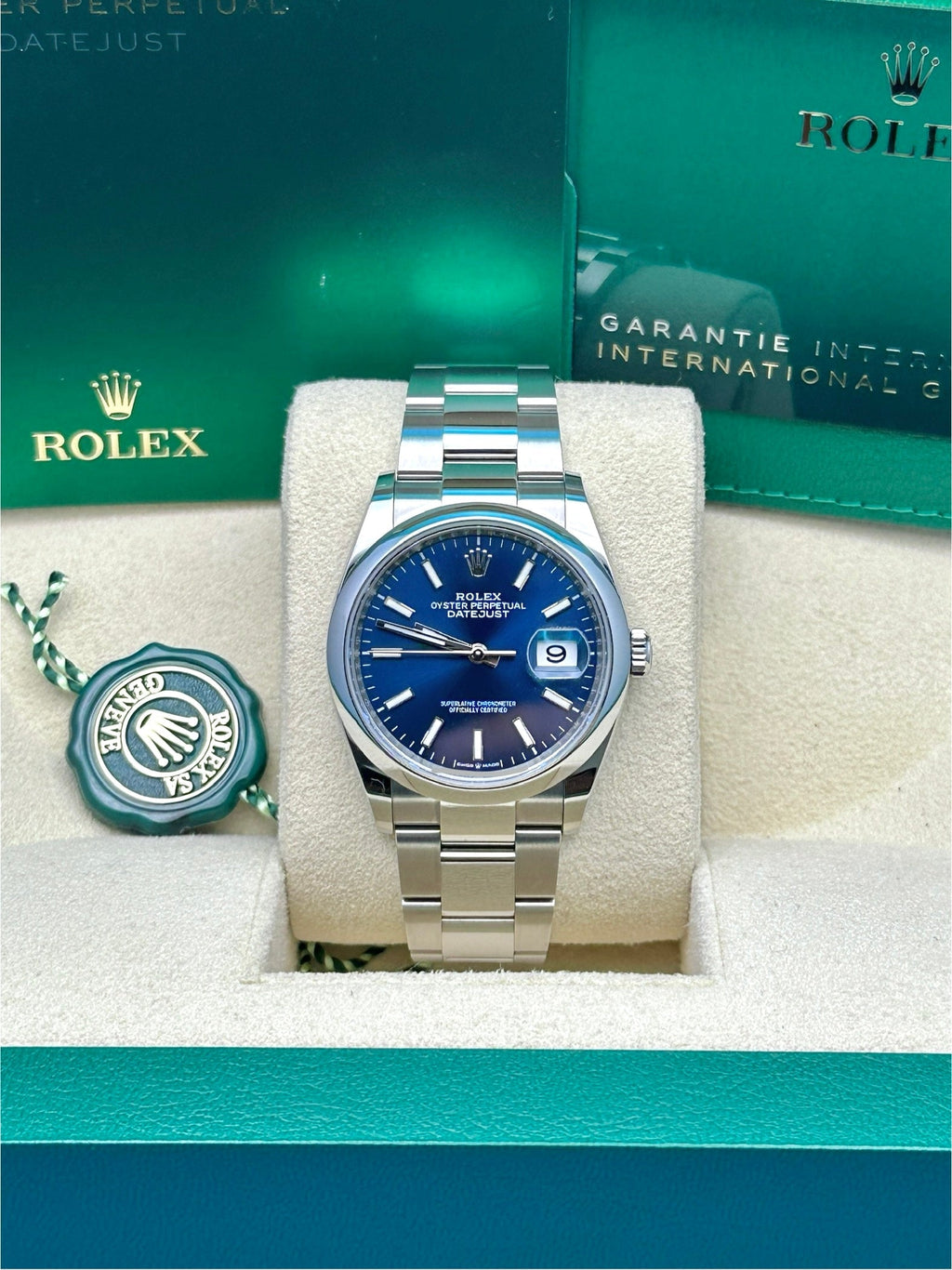 Rolex Steel Datejust 36  - Blue Index Dial - Oyster Bracelet - 126200 blio