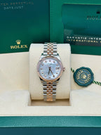 Rolex Steel and Everose Gold Datejust 31  - Mother of Pearl Diamond Dial - Jubilee Bracelet - 278271 mdj