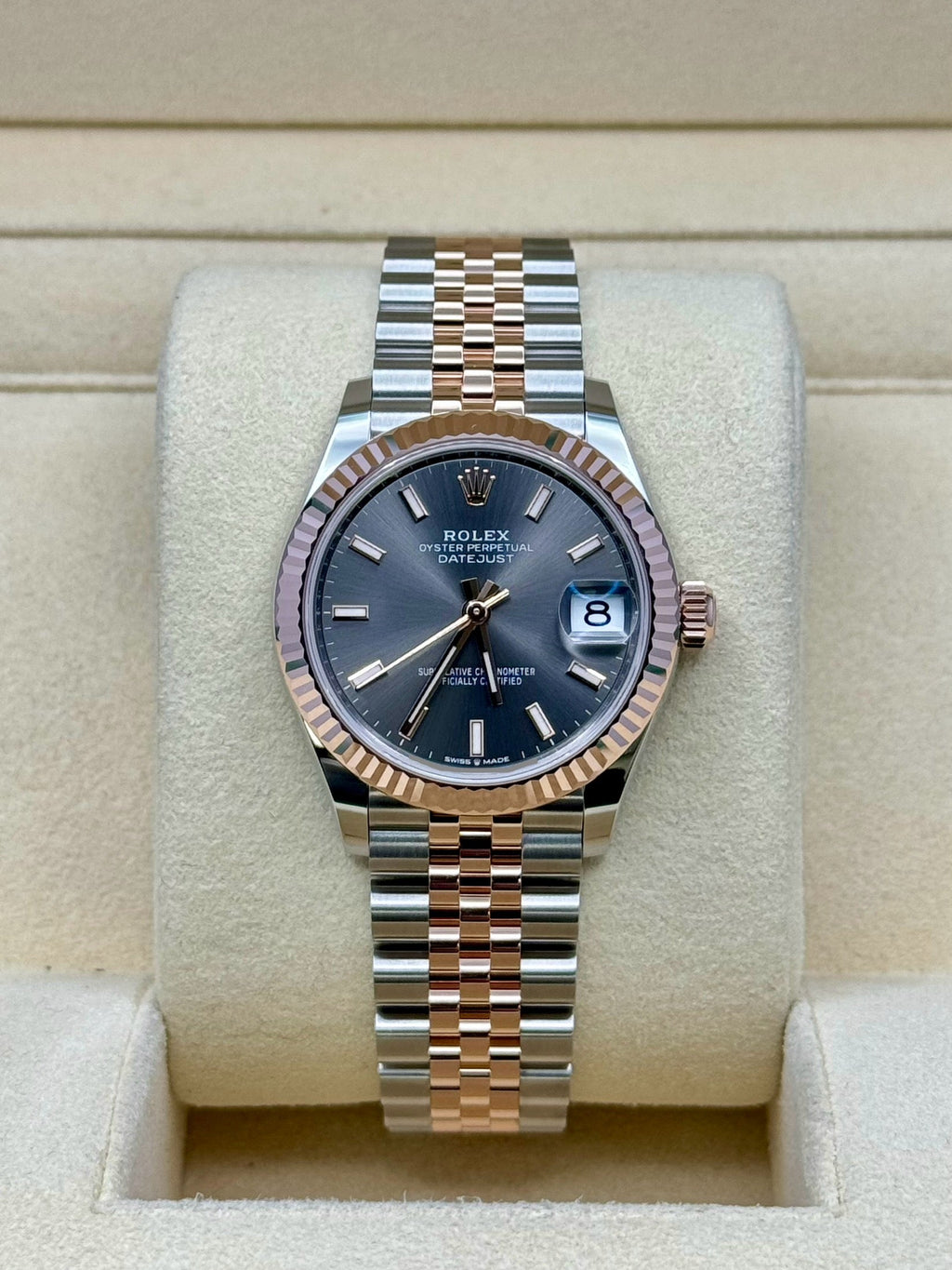 Rolex Steel and Everose Gold Datejust 31  - Dark Rhodium Index Dial - Jubilee Bracelet - 278271 dkrhij