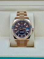 Rolex Sky Dweller 42 Chocolate Dial Rose Gold Oyster Mens  336935