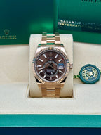 Rolex Sky Dweller 42 Chocolate Dial Rose Gold Oyster Mens  336935