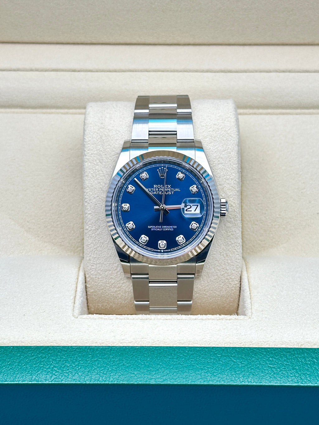 Rolex Steel Datejust 36  - Blue Diamond Dial - Oyster Bracelet - 126234 bldo