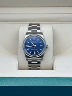 Rolex Oyster Perpetual 34 Watch - Domed Bezel - Blue Index Dial