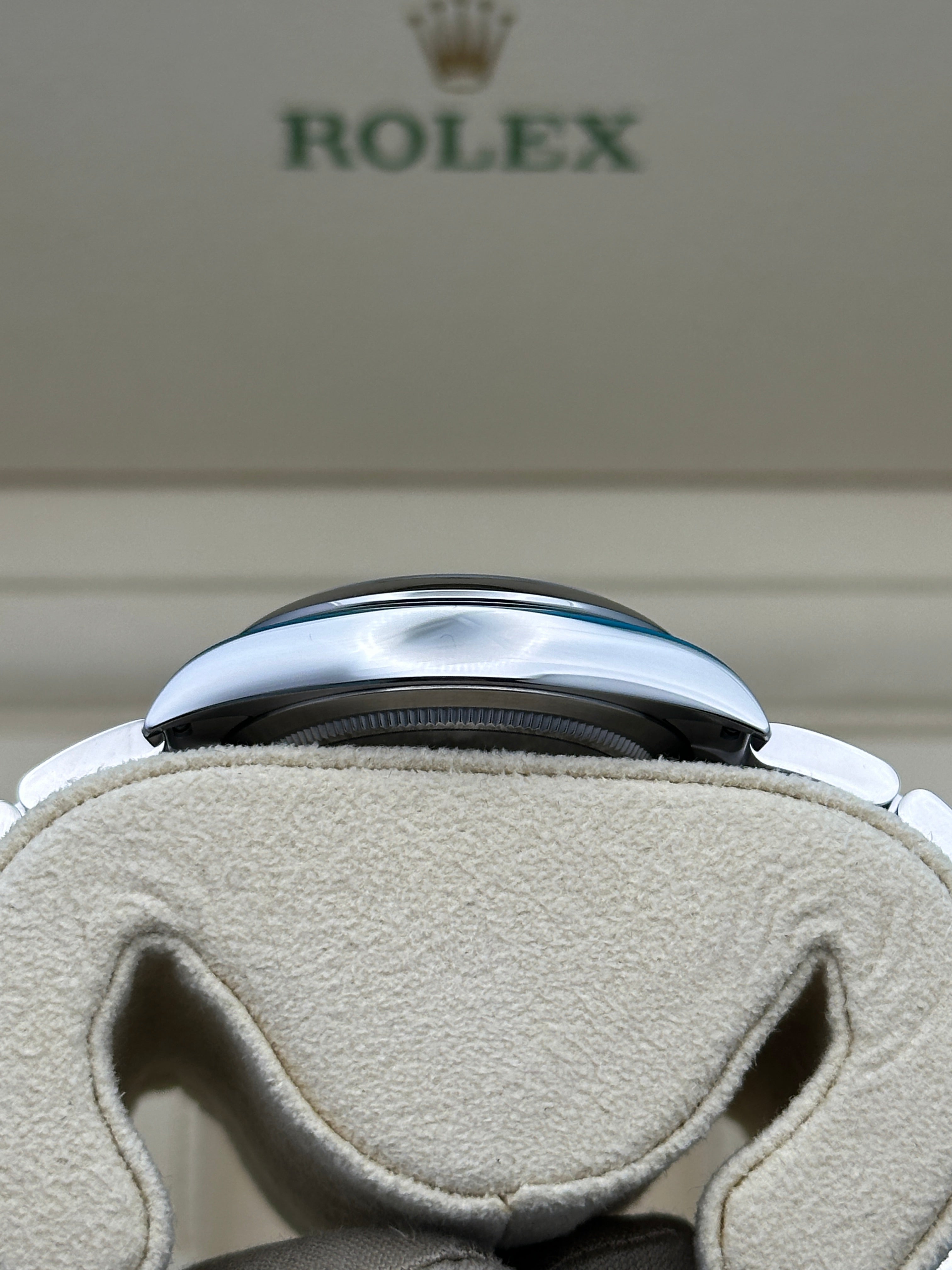 Rolex Oyster Perpetual 34 Watch - Domed Bezel - Blue Index Dial