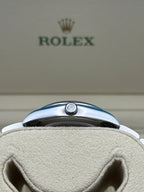 Rolex Oyster Perpetual 34 Watch - Domed Bezel - Blue Index Dial
