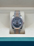 Rolex Steel and Everose Rolesor Datejust 41  - Slate Gray Green Roman Dial - Jubilee Bracelet - 126331 slgrj