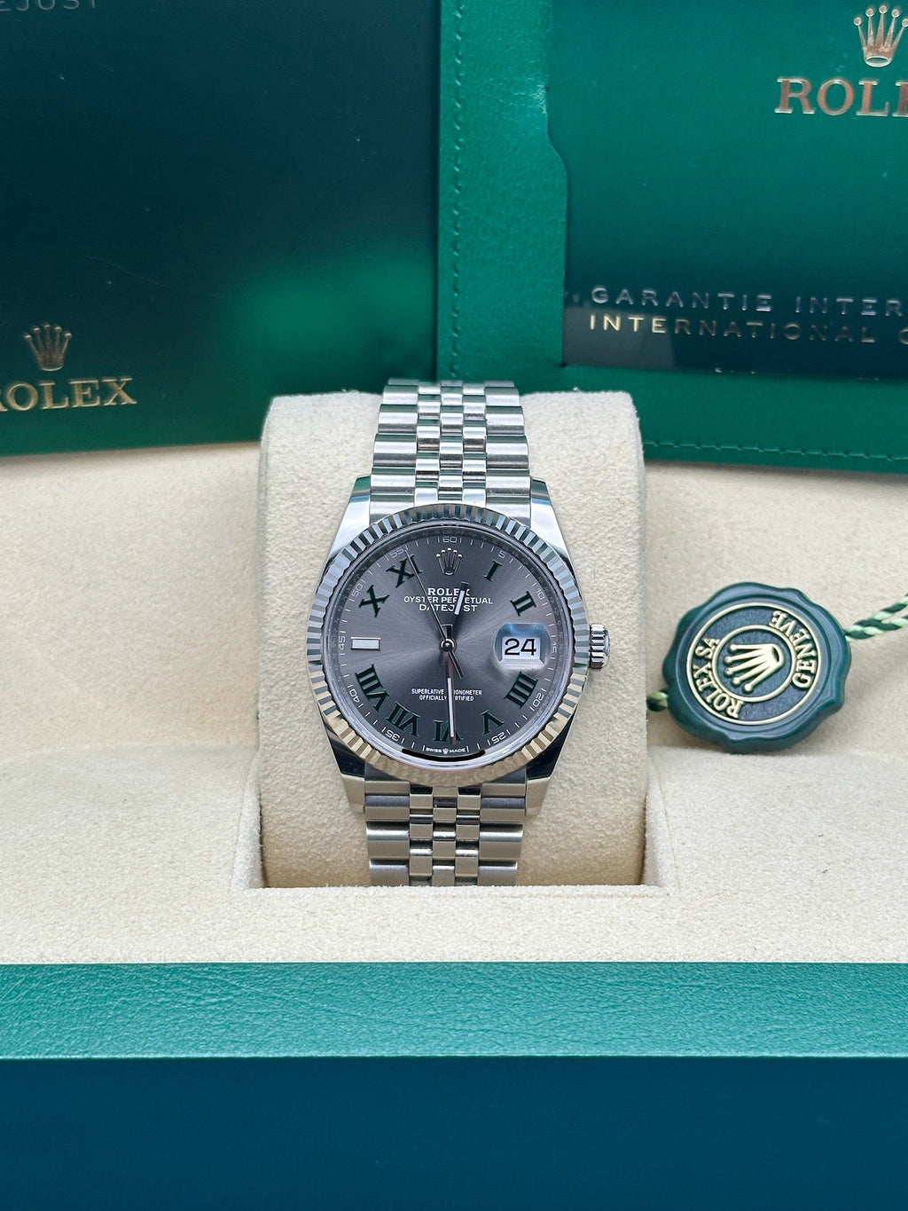 Rolex White Rolesor Datejust 36  - Slate Roman Dial - Jubilee Bracelet - 126234