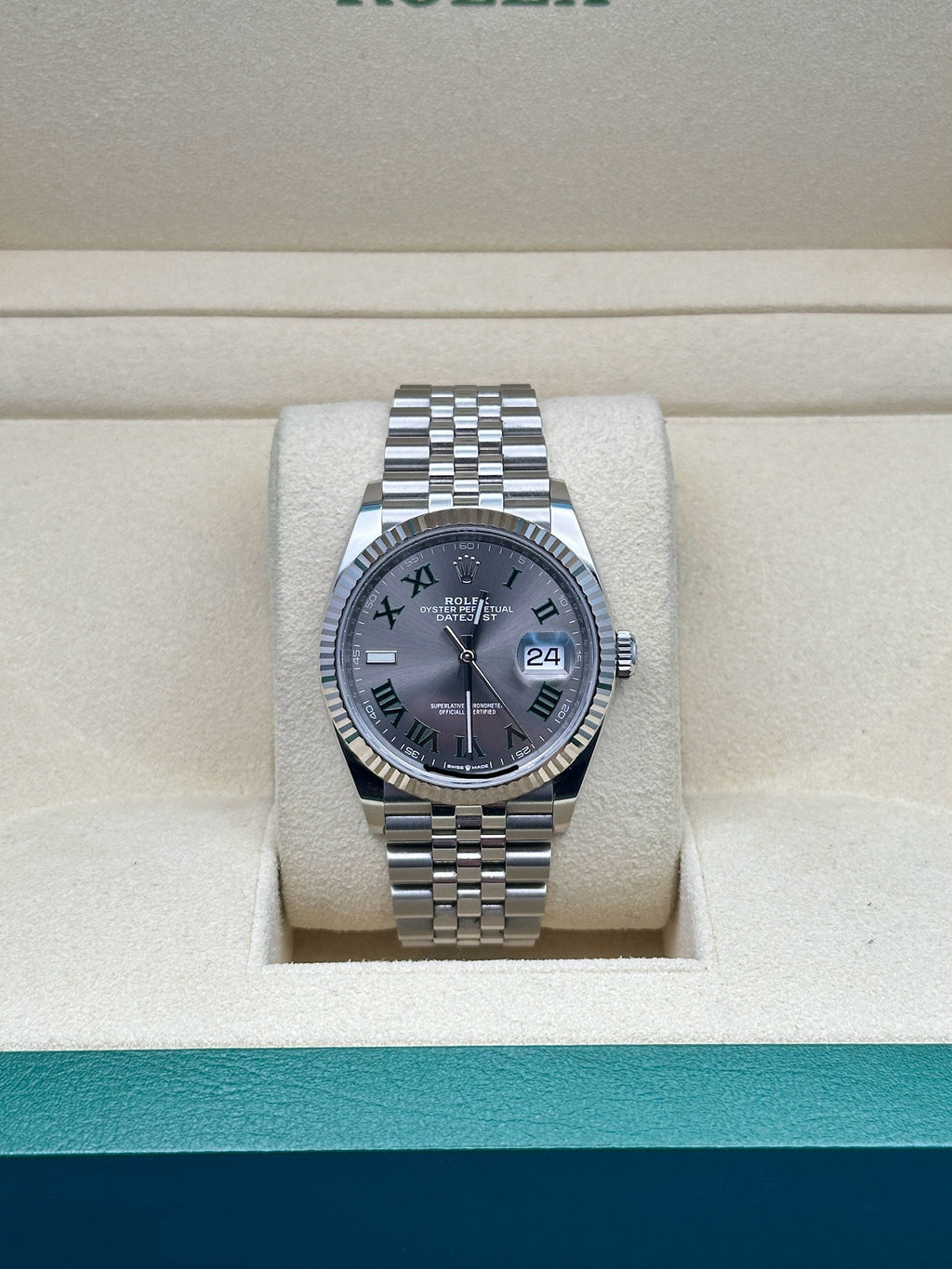 Rolex White Rolesor Datejust 36  - Slate Roman Dial - Jubilee Bracelet - 126234