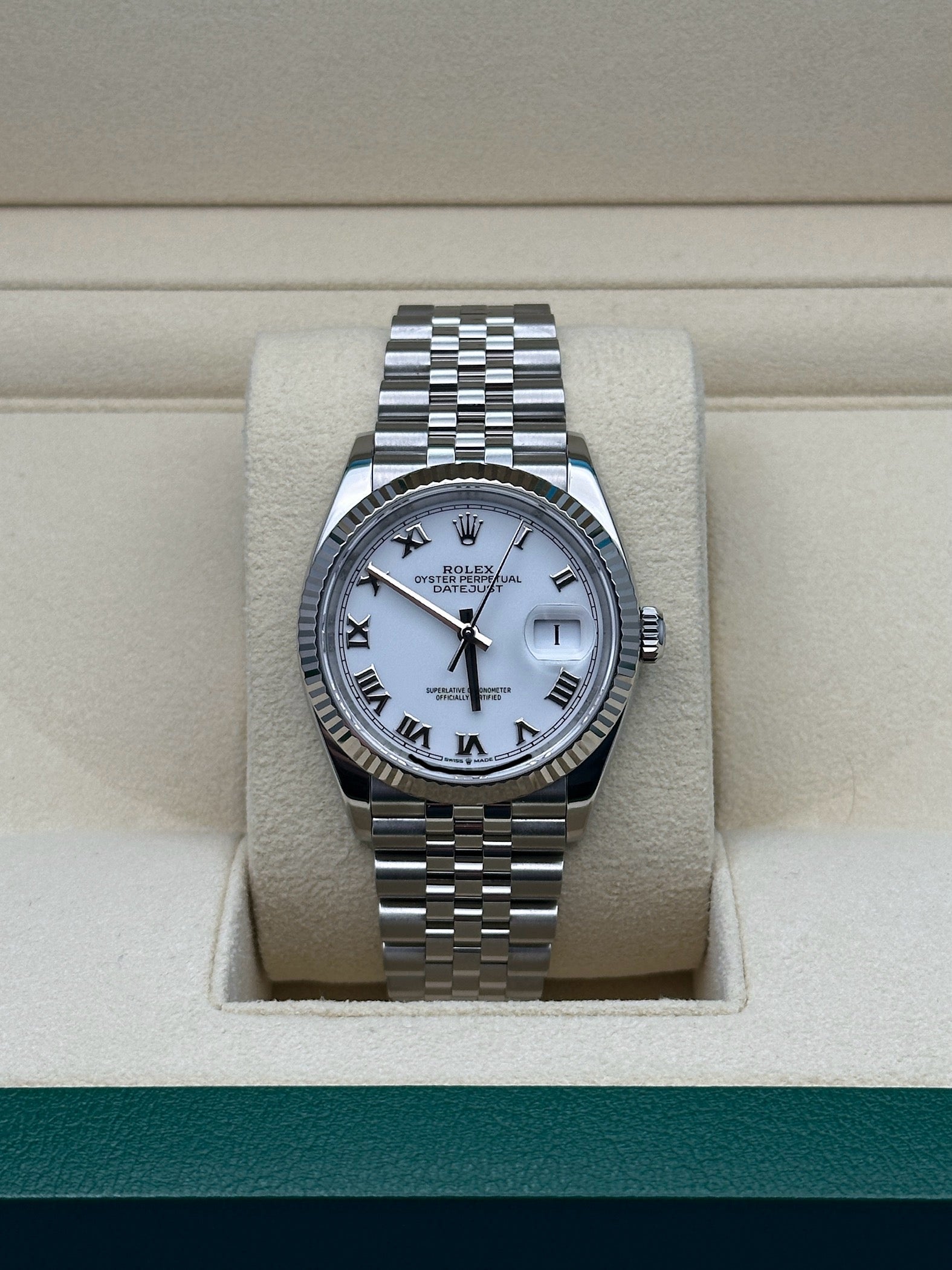 Rolex Steel Datejust 36  - White Roman Dial - Jubilee Bracelet - 126234 wrj