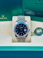 Rolex Steel and White Gold Rolesor Datejust 41  - Black Index Dial - Jubilee Bracelet - 126334 bkij