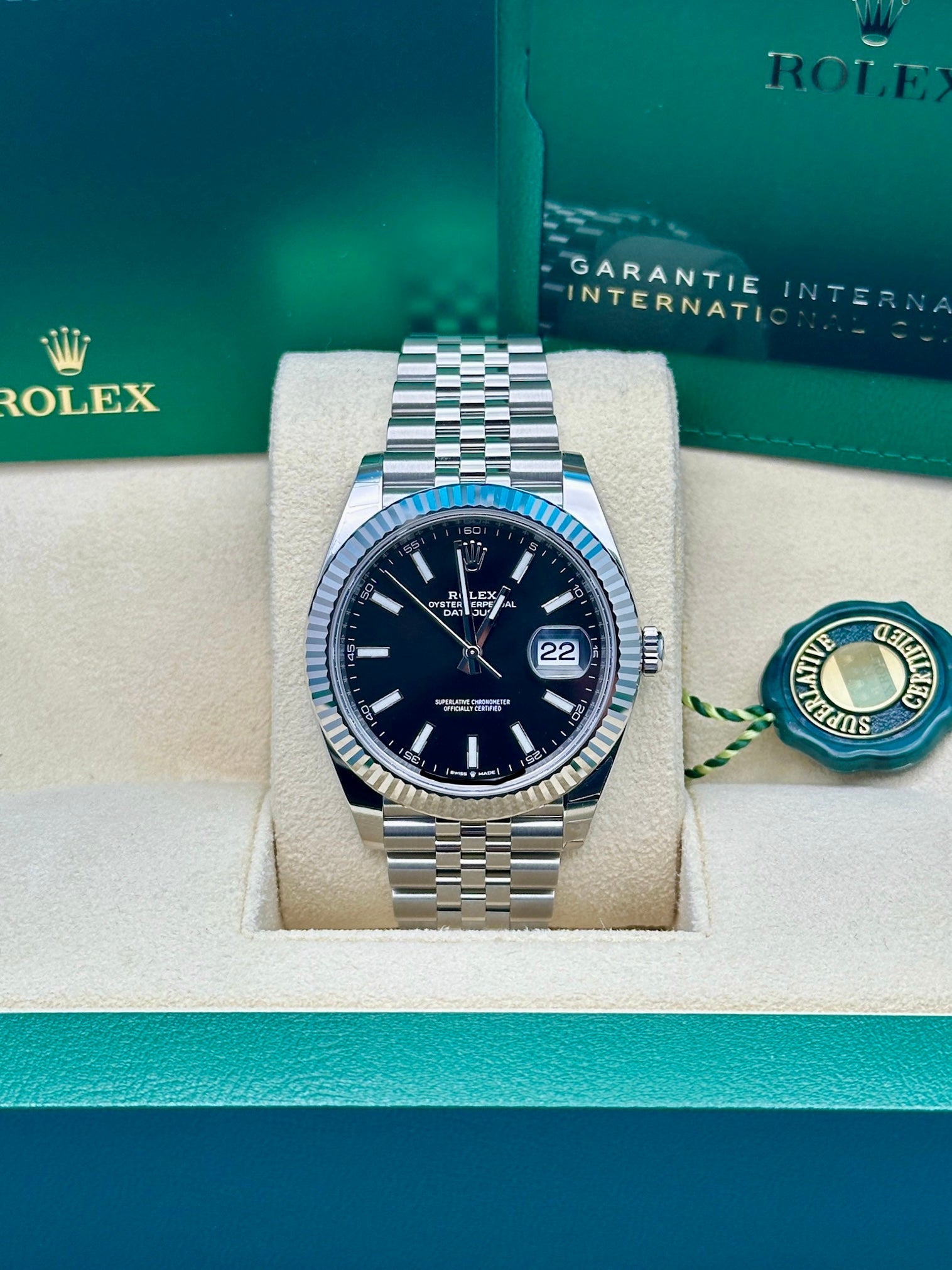 Rolex Steel and White Gold Rolesor Datejust 41  - Black Index Dial - Jubilee Bracelet - 126334 bkij
