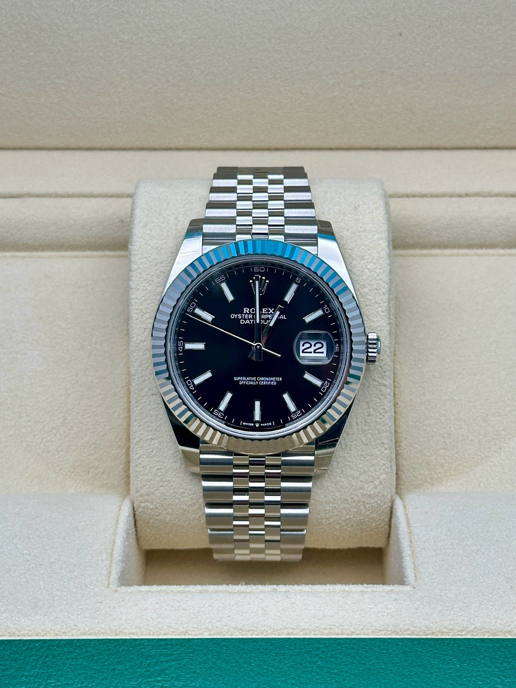 Rolex Steel and White Gold Rolesor Datejust 41  - Black Index Dial - Jubilee Bracelet - 126334 bkij
