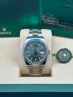 Rolex Steel and White Gold Rolesor Datejust 41  - Mint Green Index Dial - Oyster Bracelet - 126334