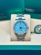 Rolex Oyster Perpetual 36  - Turquoise Blue Index Dial - Oyster Bracelet - 126000 tbio