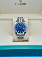 Rolex Steel Datejust 41  - Smooth Bezel - Blue Index Dial - Jubilee Bracelet - 126300 blij