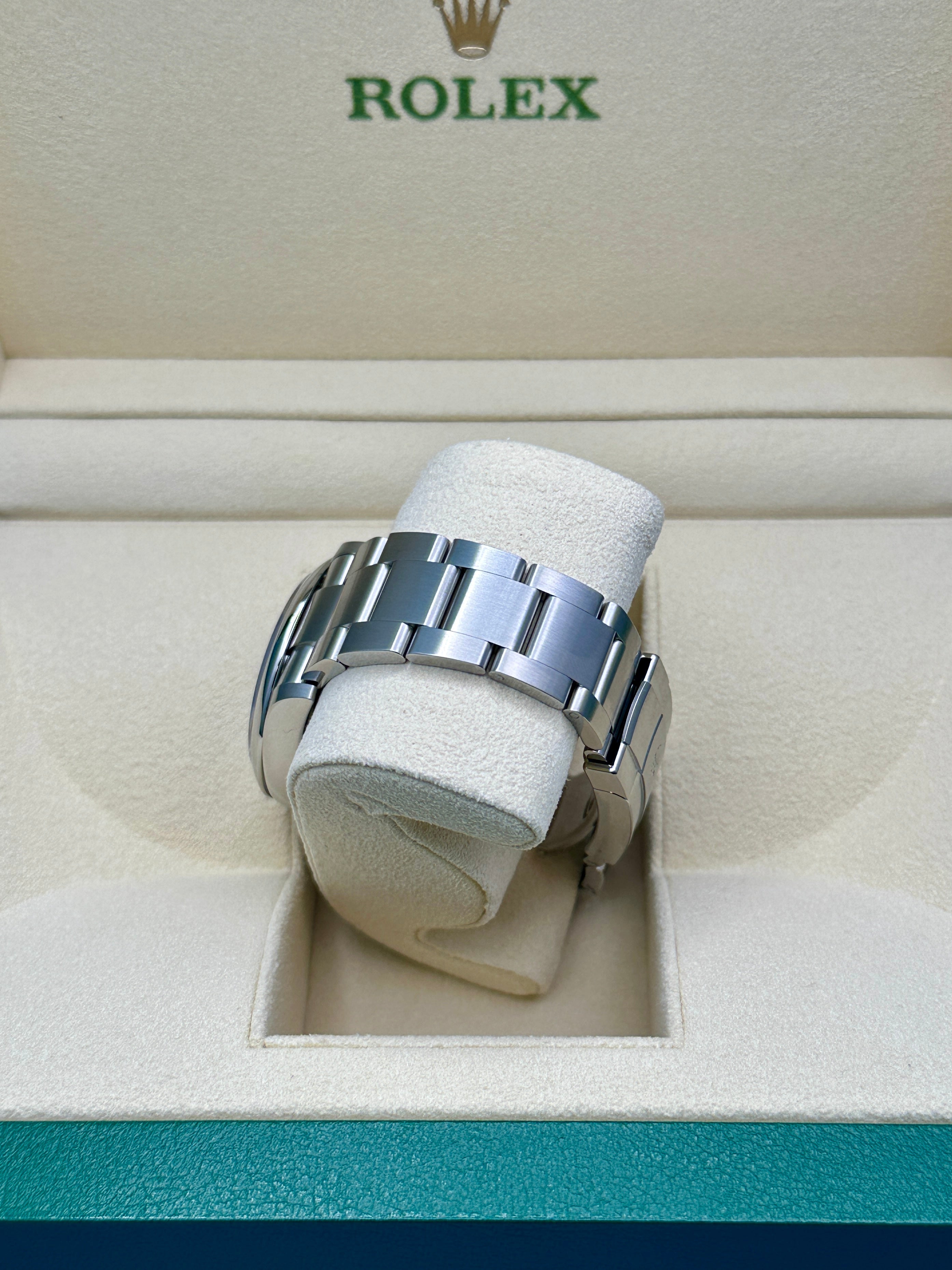 Rolex Oyster Perpetual 36 Turquoise Blue Celebration-motif Dial Stainless Steel