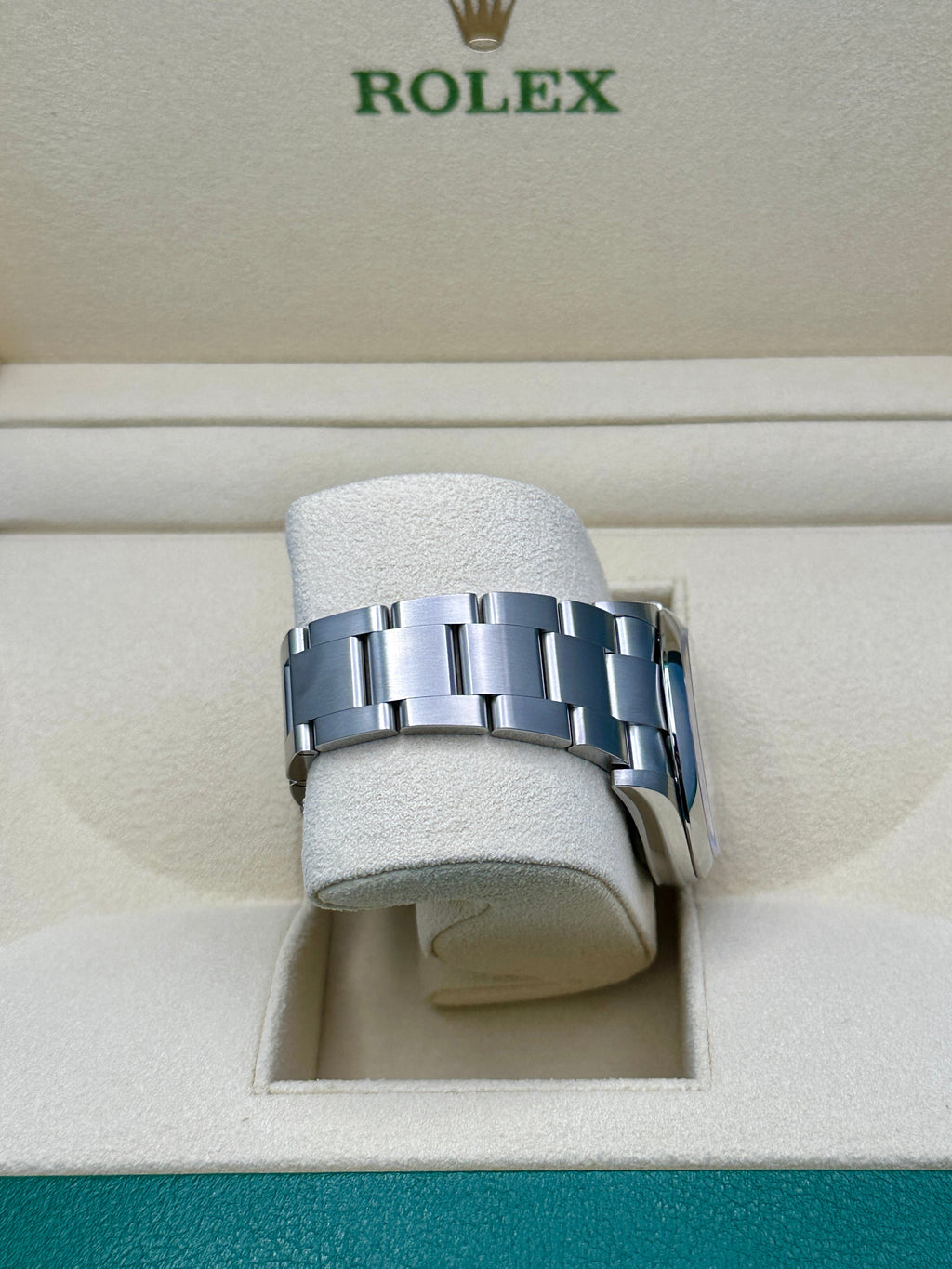 Rolex Oyster Perpetual 36 Turquoise Blue Celebration-motif Dial Stainless Steel