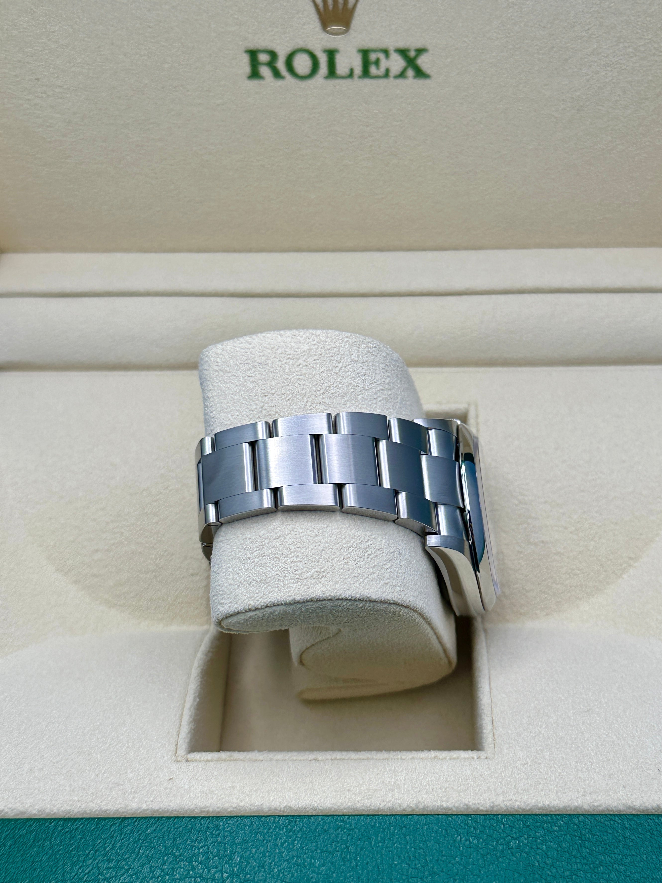 Rolex Oyster Perpetual 36 Turquoise Blue Celebration-motif Dial Stainless Steel