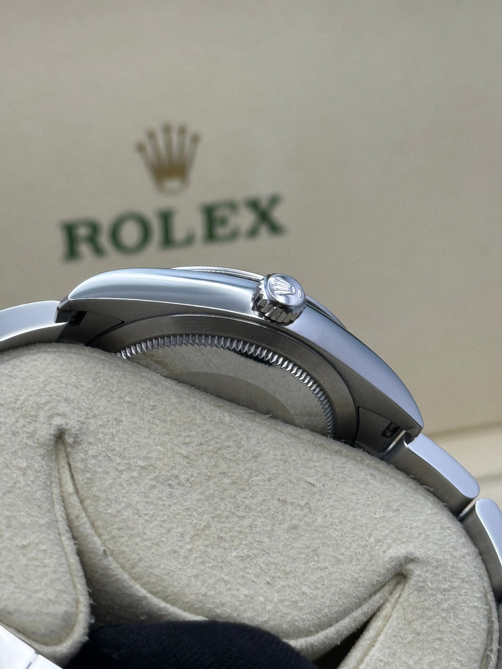 Rolex Oyster Perpetual 34 Watch - Domed Bezel - Black Index Dial