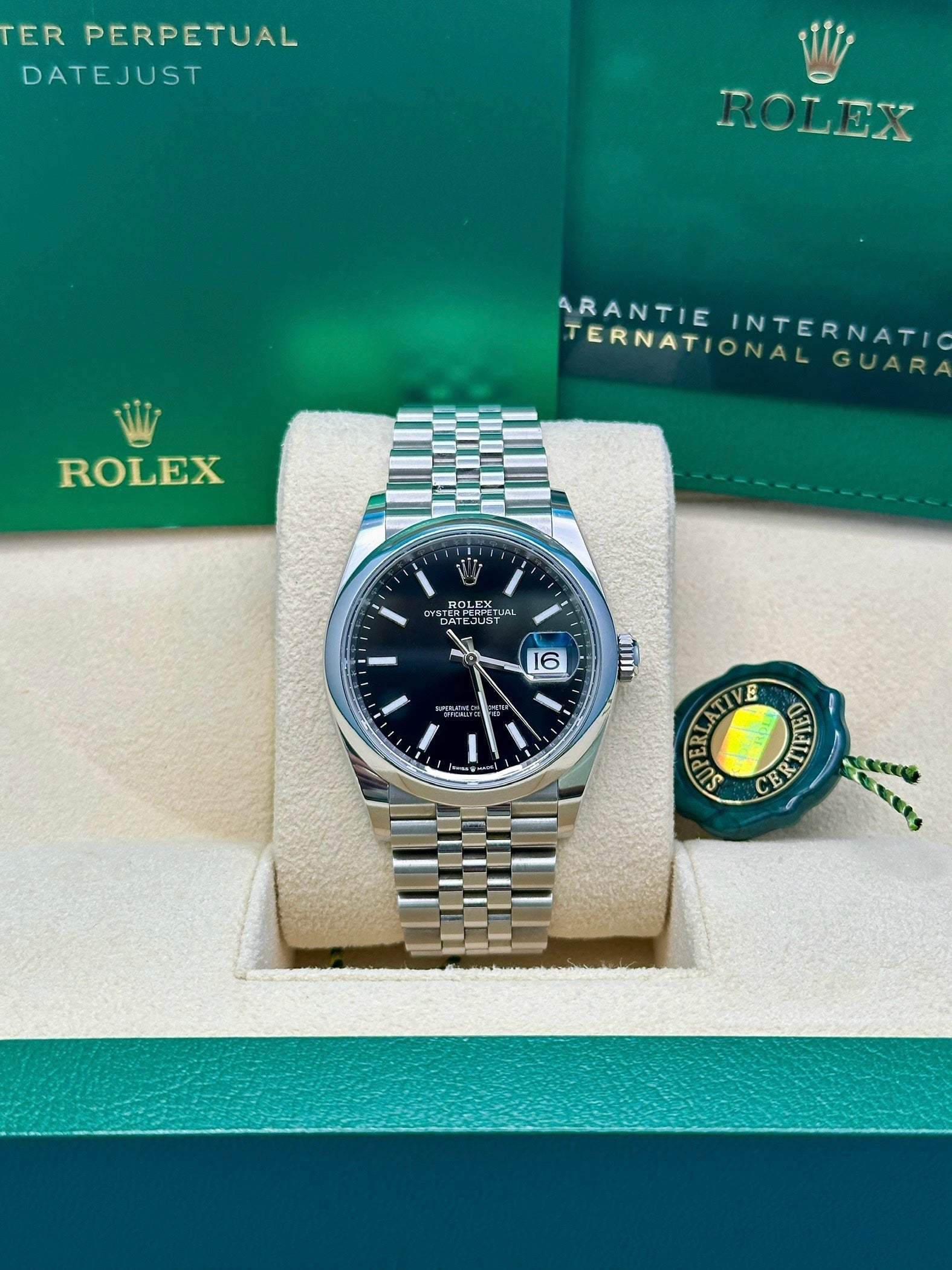 Rolex Steel Datejust 36  - Black Index Dial - Jubilee Bracelet - 126200 bkij