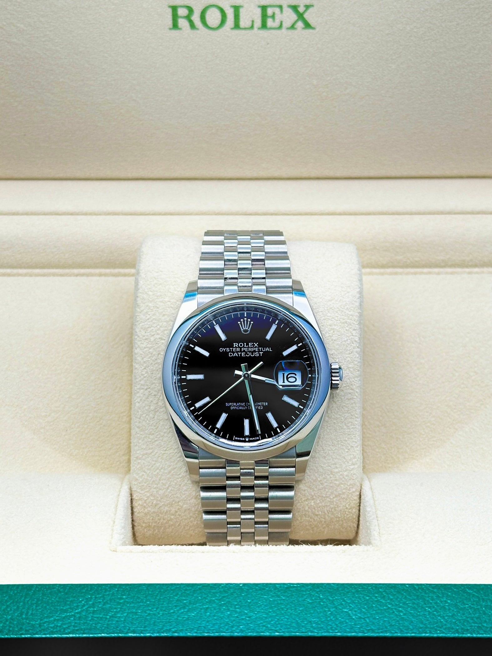 Rolex Steel Datejust 36  - Black Index Dial - Jubilee Bracelet - 126200 bkij