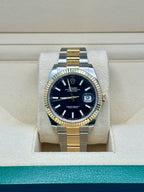 Rolex Steel and Yellow Gold Rolesor Datejust 41  - Black Index Dial - Oyster Bracelet - 126333 bkio