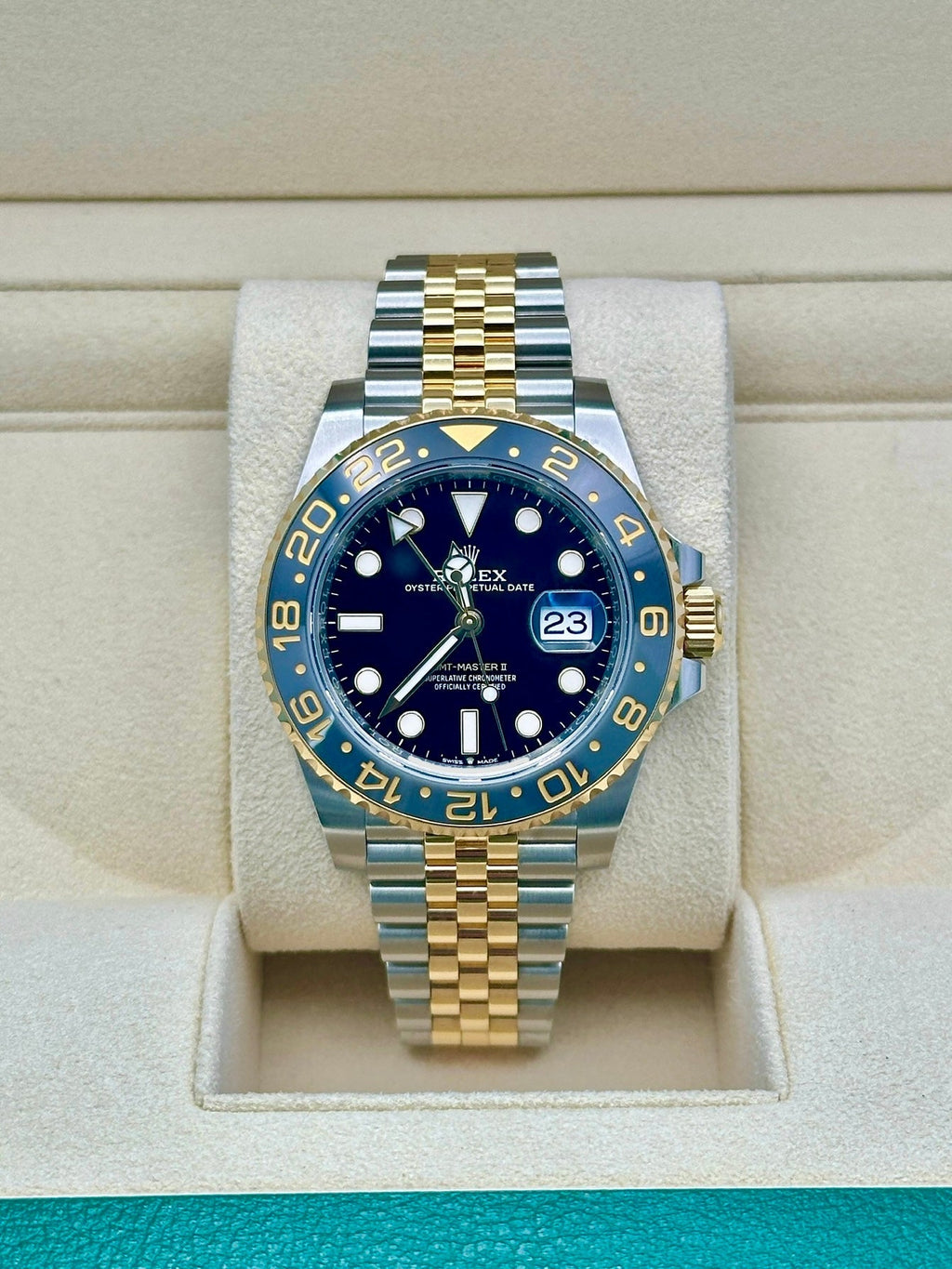 ROLEX GMT-Master II Black Dial Steel 18kt Yellow Gold