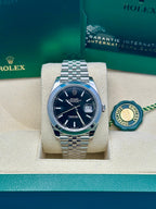 Rolex Steel Datejust 41  - Smooth Bezel - Black Index Dial - Jubilee Bracelet - 126300 bkij