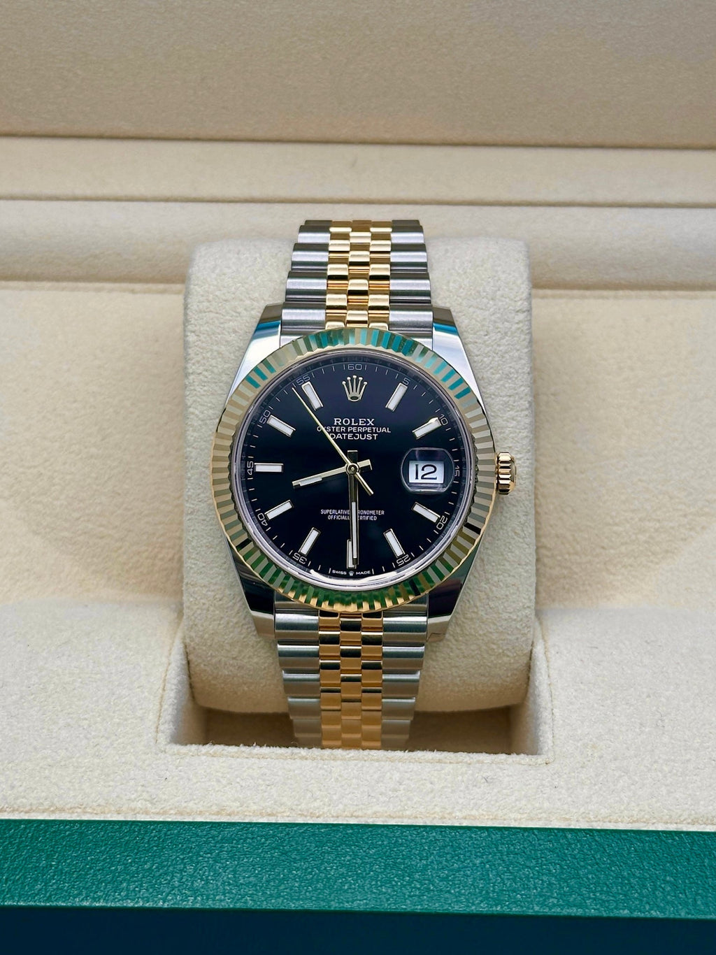 Rolex Steel and Yellow Gold Rolesor Datejust 41  - Black Index Dial - Jubilee Bracelet - 126333 bkij