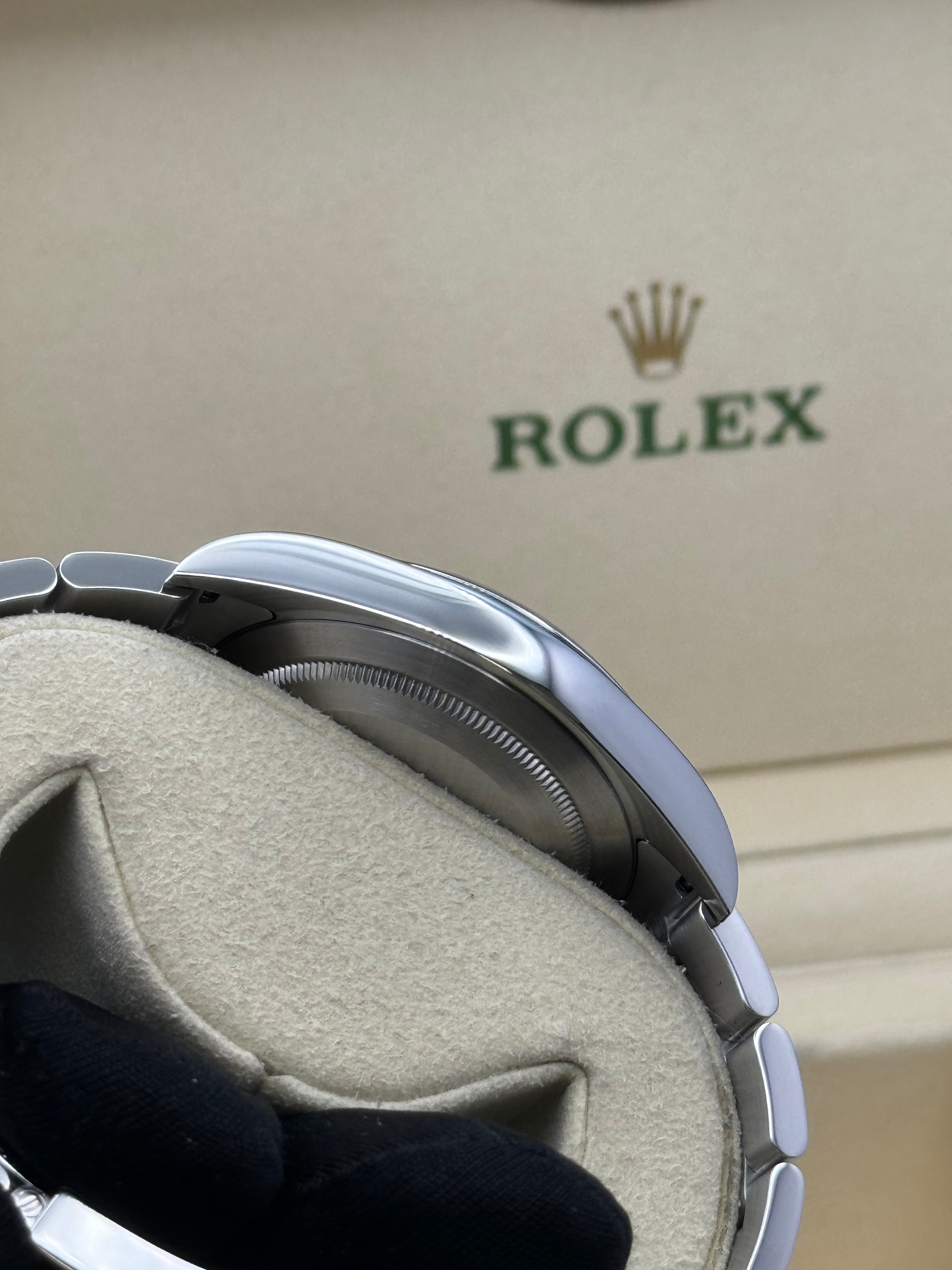 Rolex Steel Oyster Perpetual 39  - Red Grape Index Dial - 114300 rgio