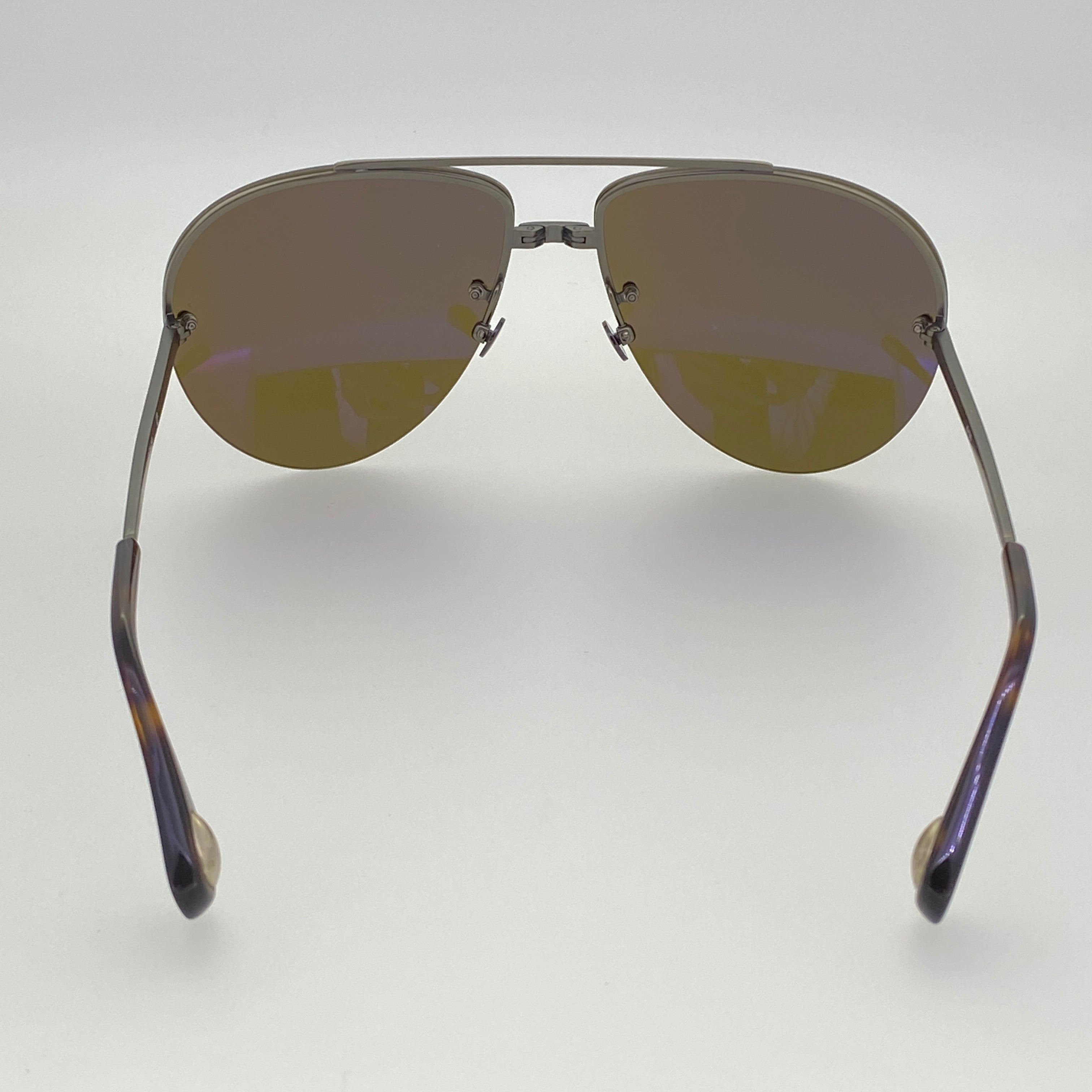 Ann Demeulemeester Men's Sunglasses White Gold and Brown