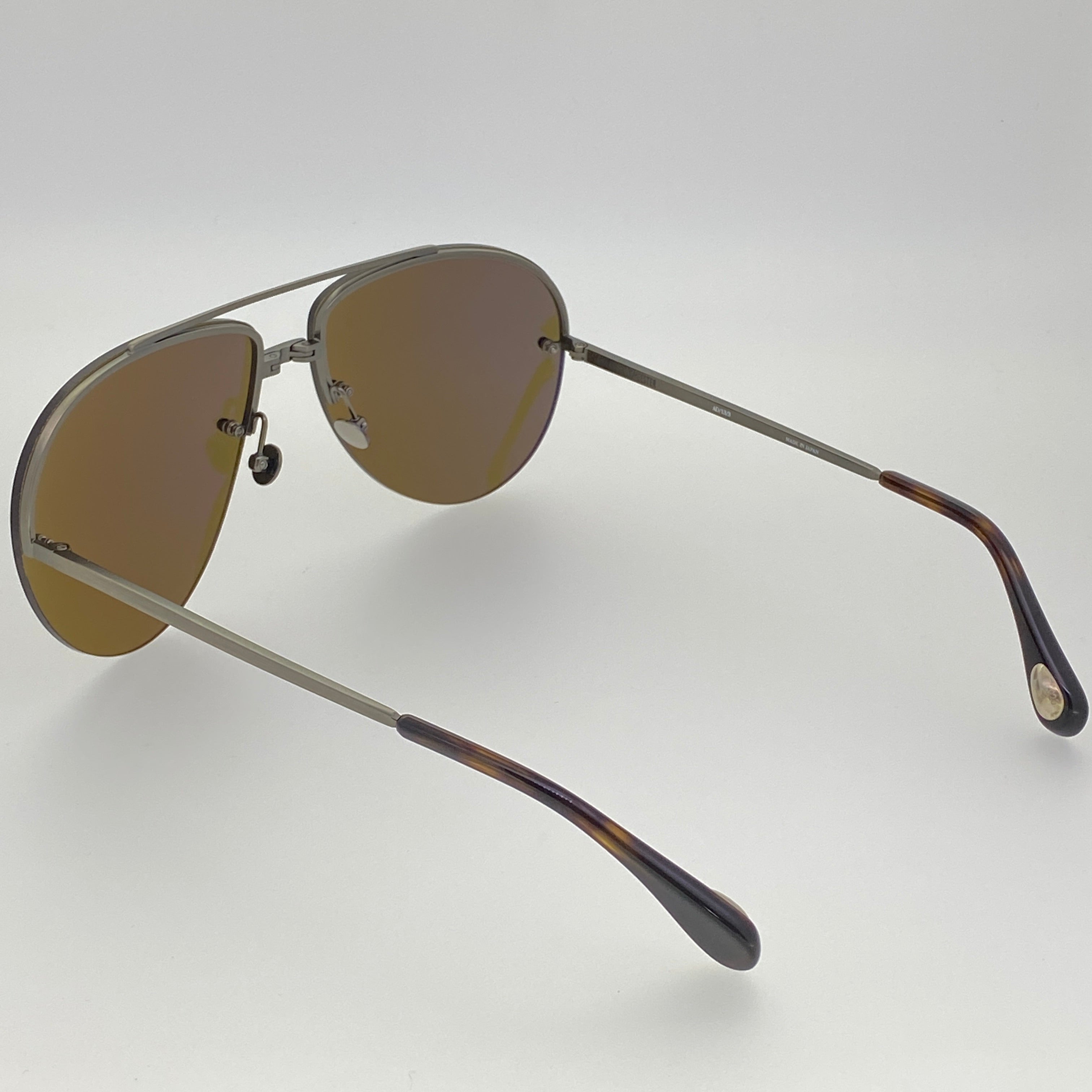 Ann Demeulemeester Men's Sunglasses White Gold and Brown