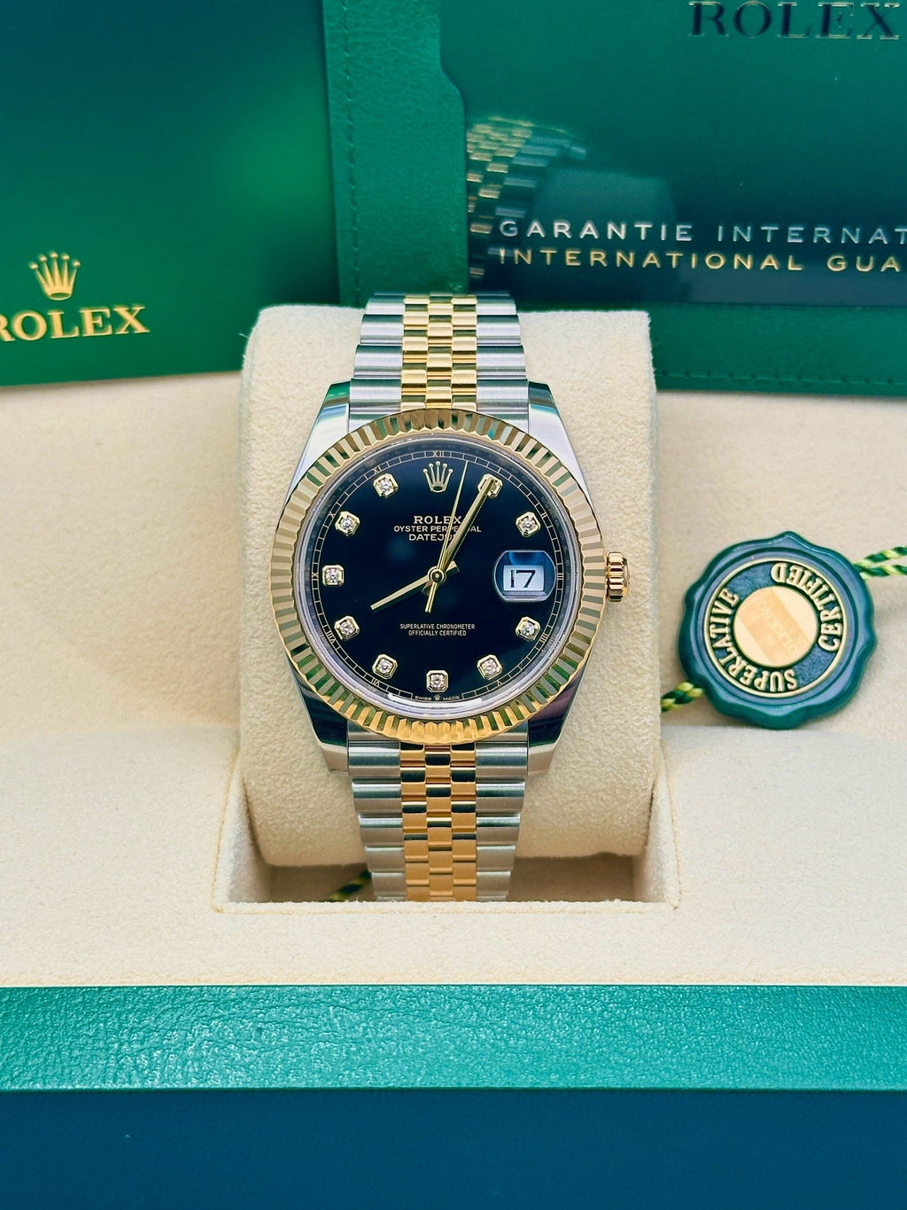 Rolex Steel and Yellow Gold Rolesor Datejust 41  - Black Diamond Dial - Jubilee Bracelet - 126333 bkdj