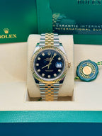 Rolex Steel and Yellow Gold Rolesor Datejust 41  - Black Diamond Dial - Jubilee Bracelet - 126333 bkdj