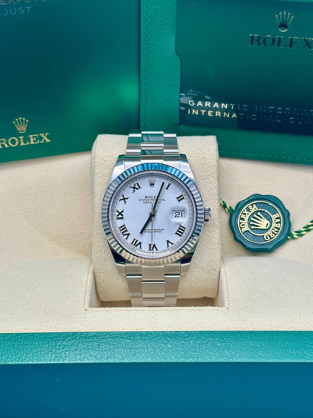 Rolex Steel and White Gold Rolesor Datejust 41  - White Roman Dial - Oyster Bracelet - 126334 wro