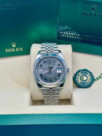 Rolex Steel and White Gold Rolesor Datejust 41  - Wimbledon Dial - Jubilee Bracelet - 126334 slgrj